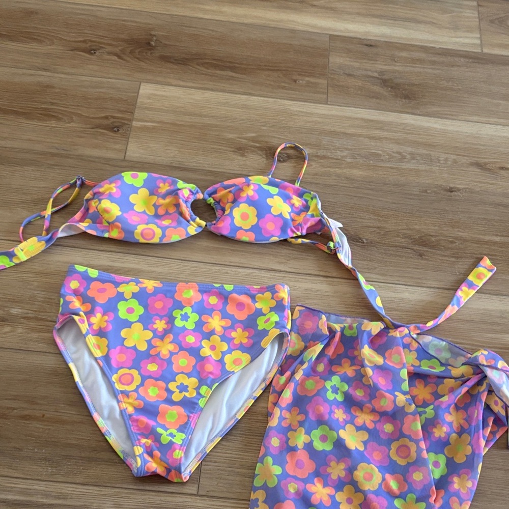 Floral Swim Set - Pink, Yellow, Green